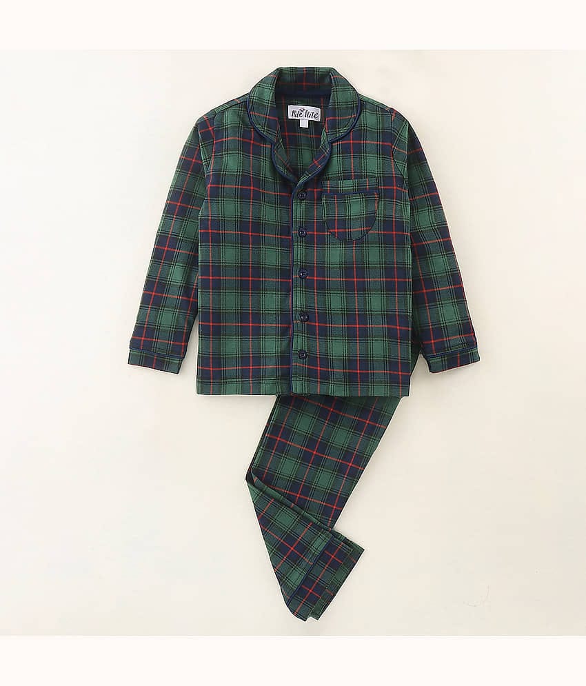 Nite Flite Pack of 1 Boys 100% Cotton Nightsuit Set ( Multicolor )