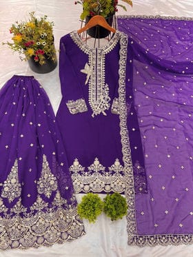 Beautiful Top-sharara And Dupatta With Heavy Embroidery Sequence Work