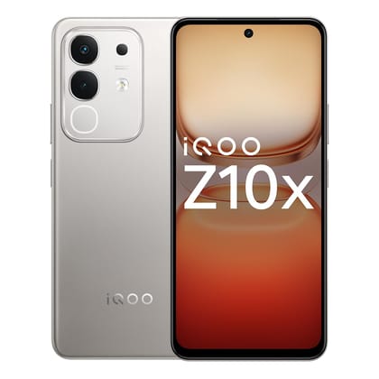 iQOO Z10x 5G (Titanium, 6GB RAM, 128GB Storage) | 6500 mAh Large Capacity Battery | Dimensity 7300 Processor | Military-Grade Durability Titanium / 6GB+128GB
