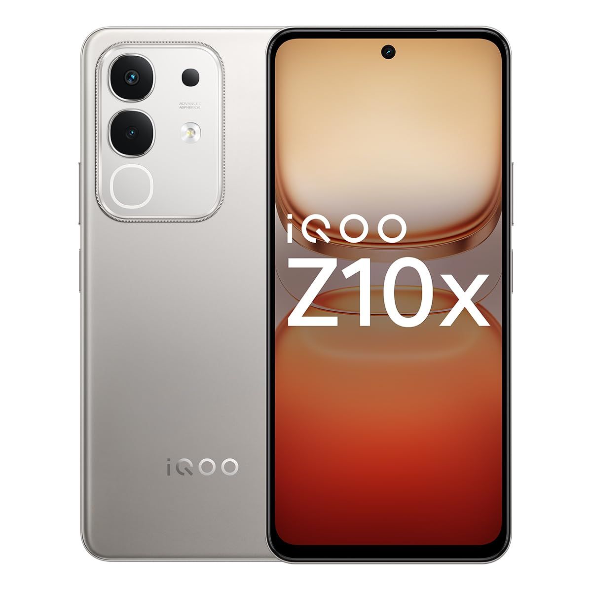 iQOO Z10x 5G (Titanium, 6GB RAM, 128GB Storage) | 6500 mAh Large Capacity Battery | Dimensity 7300 Processor | Military-Grade Durability Titanium / 6GB+128GB