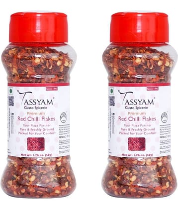 Tassyam Red Chili Flakes 100 gm Pack of 2