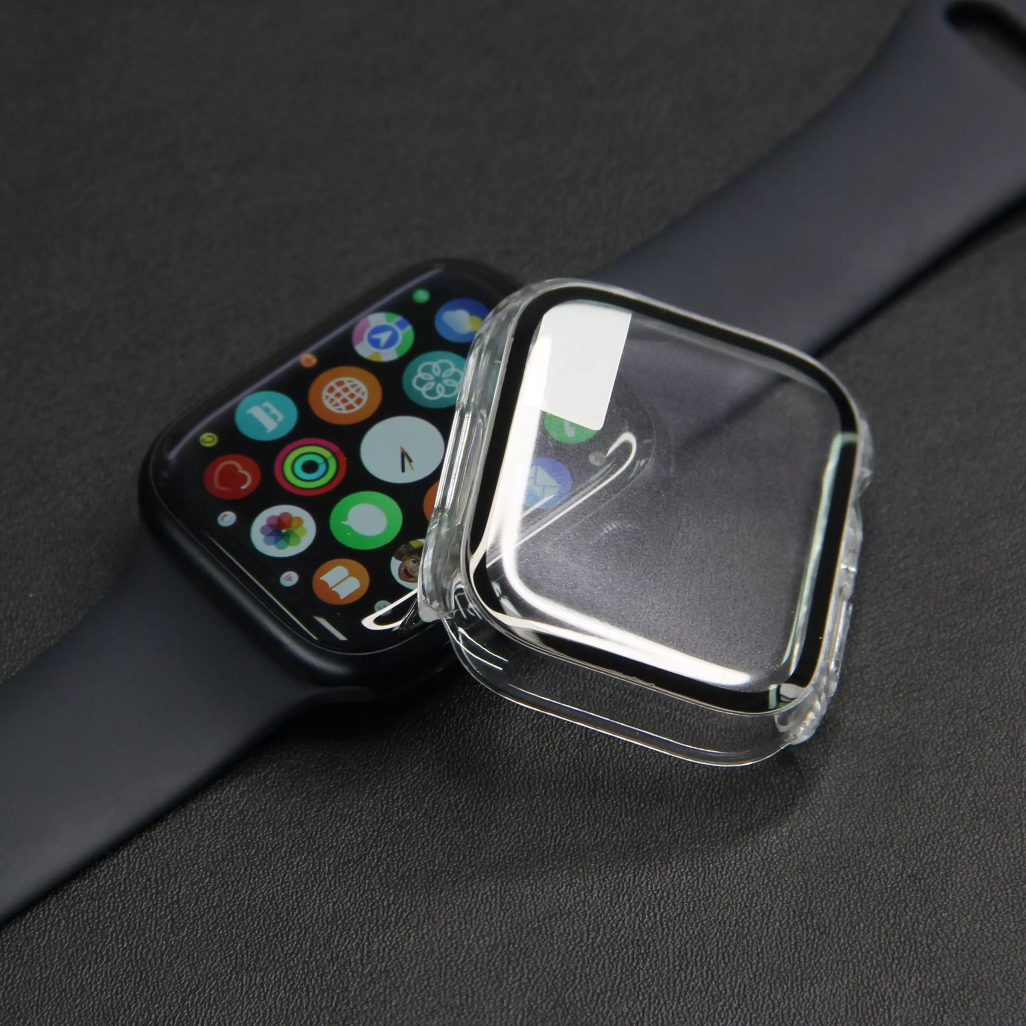 Premium Bumper Case Built in Screen Protector By iSerieshub For Smart Watch-45MM / Clear