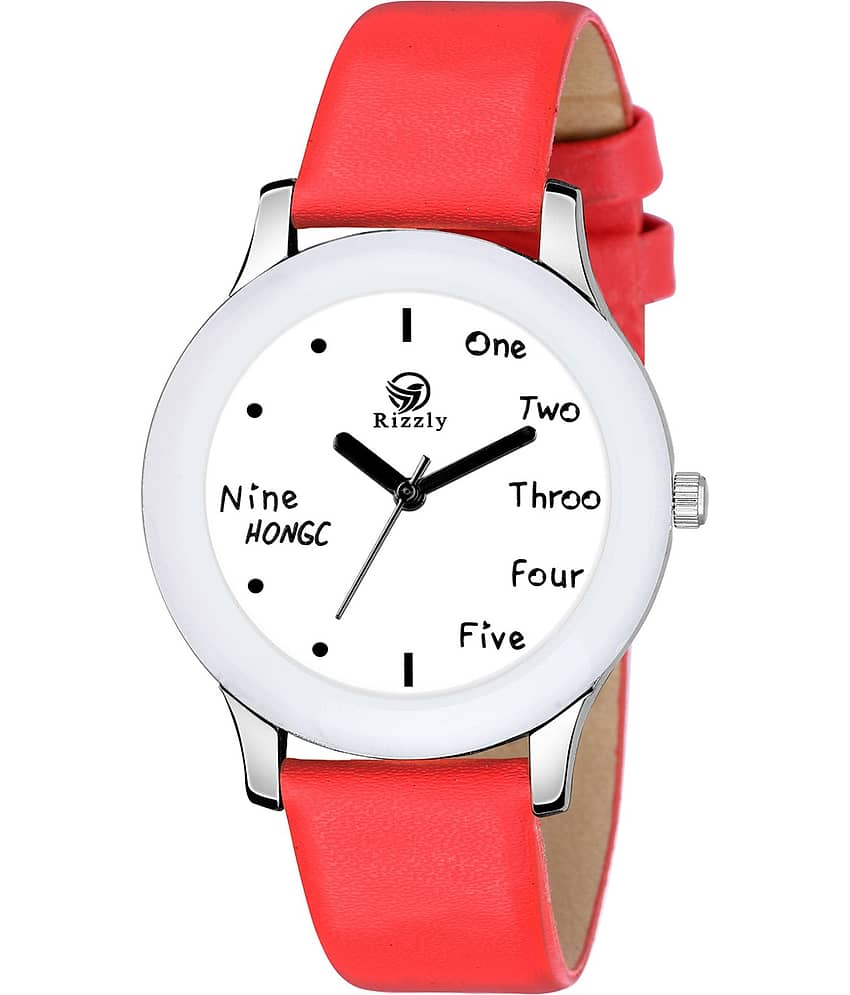 Septem Red Leather Analog Men's Watch