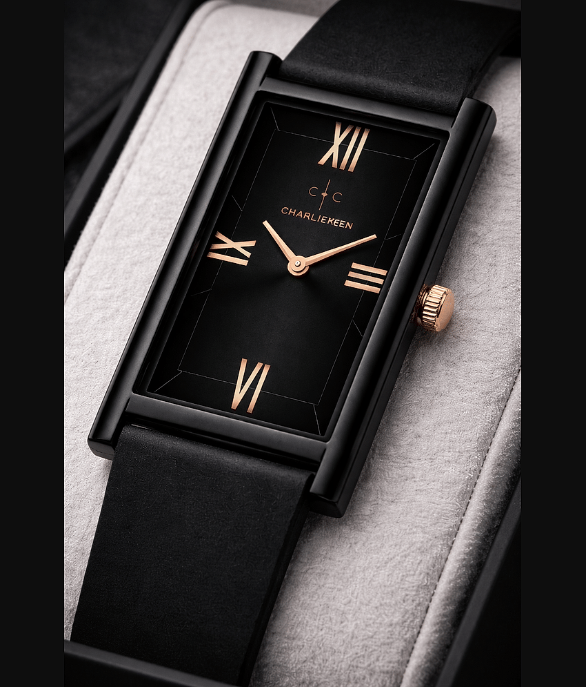 CHARLIEKEEN Black Silicon Analog Men's Watch