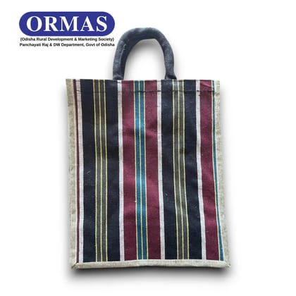 Black Printed Jute Carry Bag