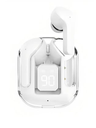 Ultrapods TWS Earbud Transparent Design, 30 Hrs Playtime with Fast 30 Hrs Playtime with Fast Charging Bluetooth 5.313mm HD BASS Drivers (White)