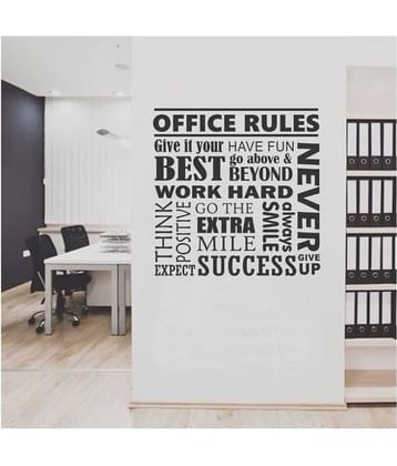 Asmi Collection Office rules Motivational/Quotes Sticker ( 60 x 60 cms )