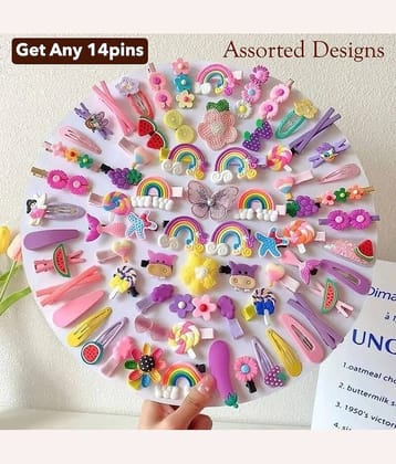 Blubby Multi Color Women's Hair Clip ( Pack of 14 )