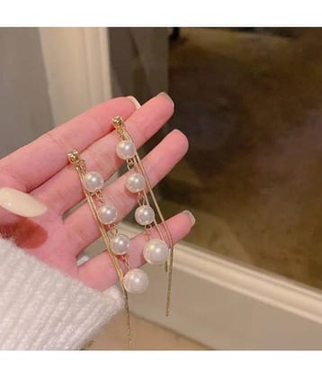 FASHION FRILL Golden Danglers Earrings ( Pack of 2 )