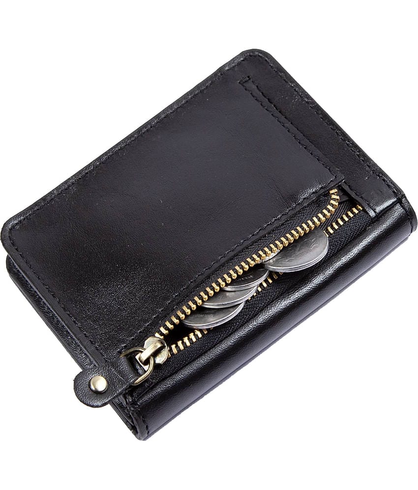 STYLE SHOES Leather Black Women's Bi Fold Wallet ( Pack of 1 )