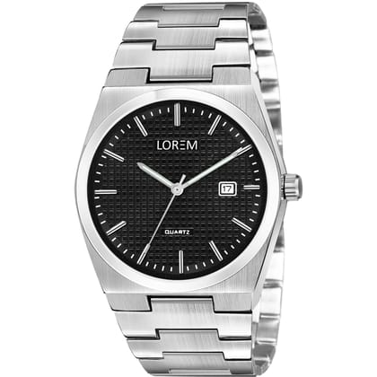 LOREM Men's Stylish Analog Watch with Date Function - Elegant Dial Design