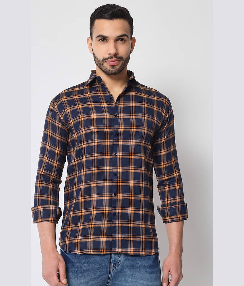 VERTUSY - Navy 100% Cotton Regular Fit Men's Casual Shirt ( Pack of 1 )