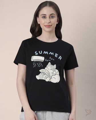 Relaxed fit tee - Jet Black-XS / Jet Black