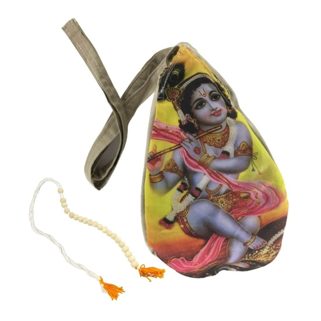 MAYAPURI Bal Krishna Printed Chanting Bag/Japa Bag with Sakshi Mala Counter (Pack of 1)
