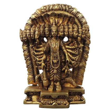 Brass Vishnu Das Avatar Statue – Dashavatara Brass Hindu God Idol, Height : 11 Inch (BSMAS1708 D)