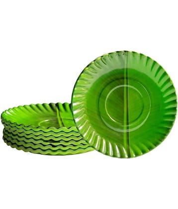 Laserbot 6 Pcs Melamine Dark Green Quarter Plate