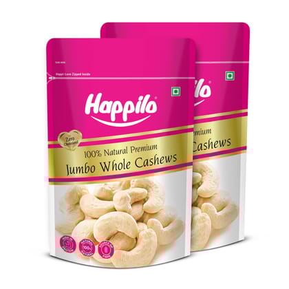 Happilo Premium Jumbo Whole Cashews 200g (Pack of 2)