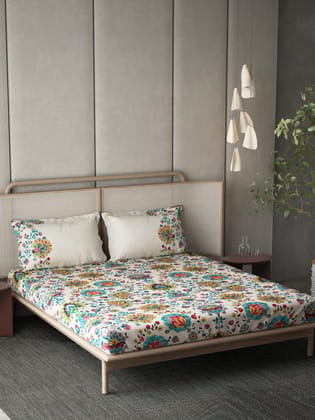 DDECOR - Floral Tales Collection 100% Cotton Ethnic Pattern 136TC Super King |274 CM X 274 CM| Multi