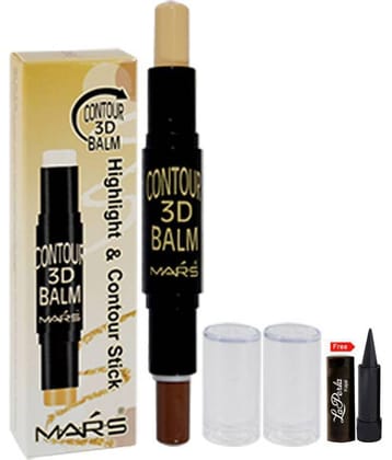Mars Contour 3D Stick Stick Concealer Beige,Brown free kajal Pack of 2 mL