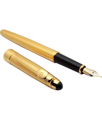 Srpc Luoshi 237 Golden Metal Body Fountain Pen With Medium Nib