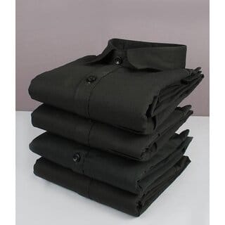 Baleshwar Men Black Solid Casual Shirt (Pack of 1 )