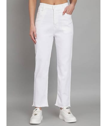 AngelFab - White Denim Straight Fit Women's Jeans ( Pack of 1 )