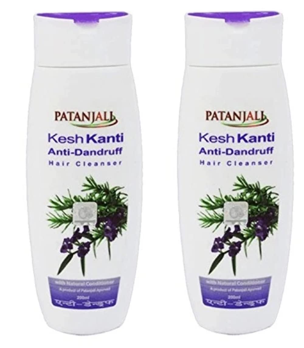 Patanjali Kesh Kanti Anti-Dandruff Hair Cleanser Shampoo, 200ml (Pack of 2)