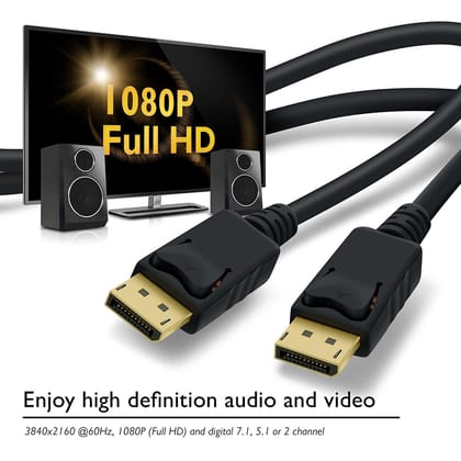 Display Cable (Male to Male) 2.0 Cable, 8K@60Hz UHD Resolution, 40 GBPS Transmission Speed For TV, Laptop, Projector, Monitor Display Cable (Male to Male) 2.0 Cable, 8K@60Hz UHD Resolution, 40 GBPS Transmission Speed For TV, Laptop, Projector, Monitor