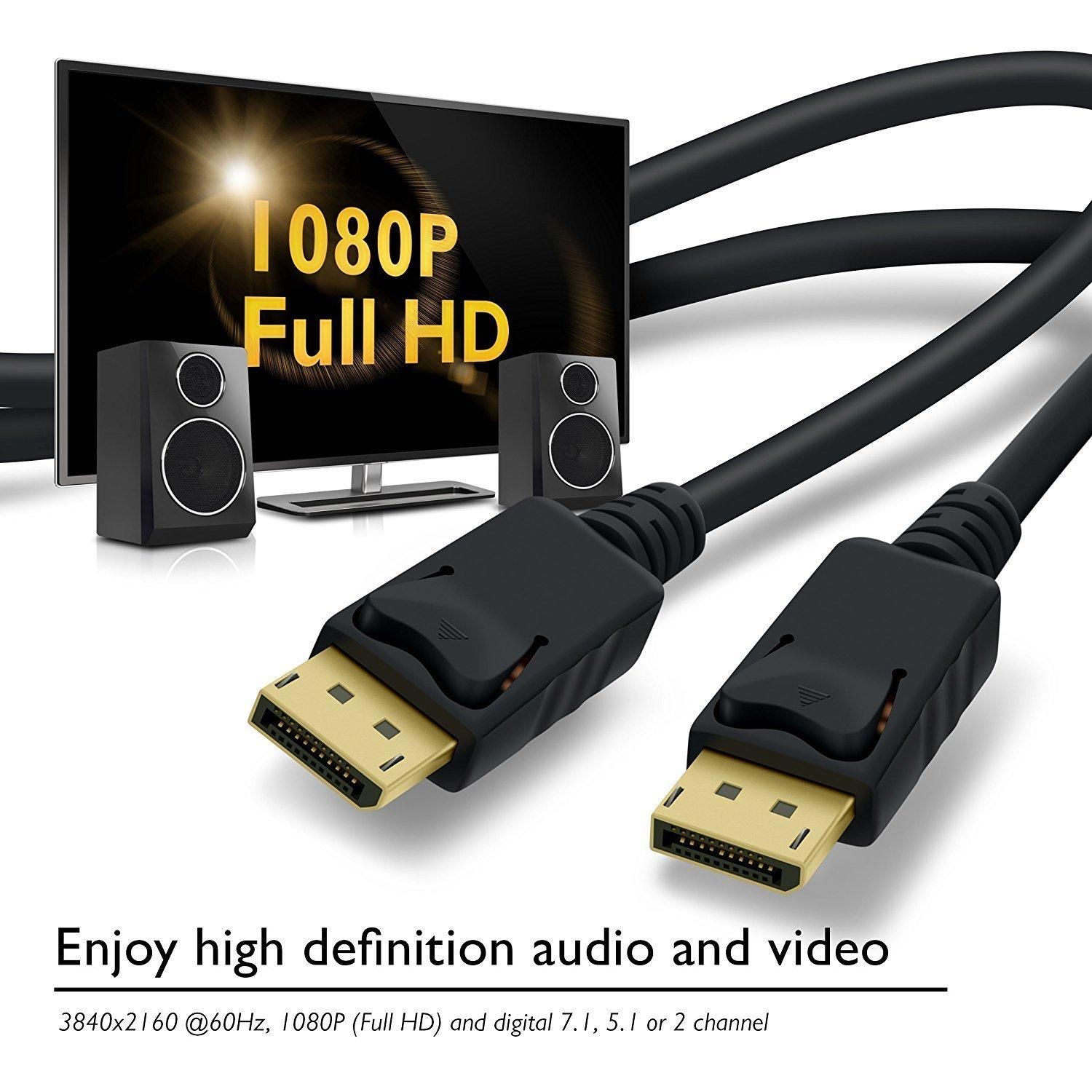 Display Cable (Male to Male) 2.0 Cable, 8K@60Hz UHD Resolution, 40 GBPS Transmission Speed For TV, Laptop, Projector, Monitor