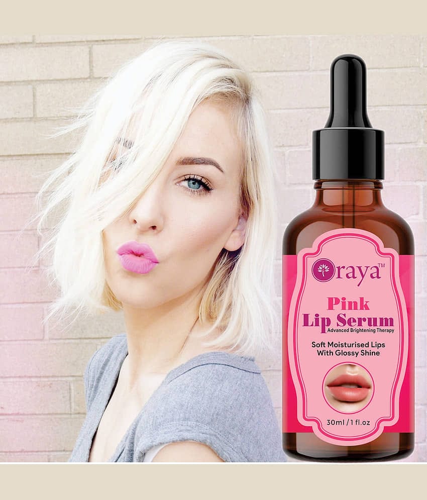 ORAYA Pink Lip Serum- For Glossy, Shiny & Soft Lips (Moisturizing & Nourishing) Men & Women Face Serum 30 mL