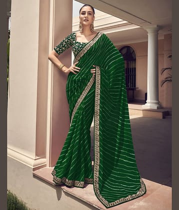 Samah Georgette Printed Saree With Unstitched Blouse Piece ( Pink )