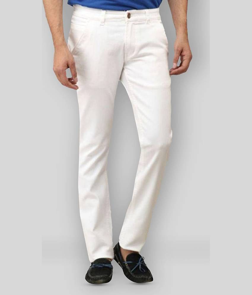Urbano Fashion - White Cotton Blend Slim Fit Men's Jeans ( Pack of 1 )