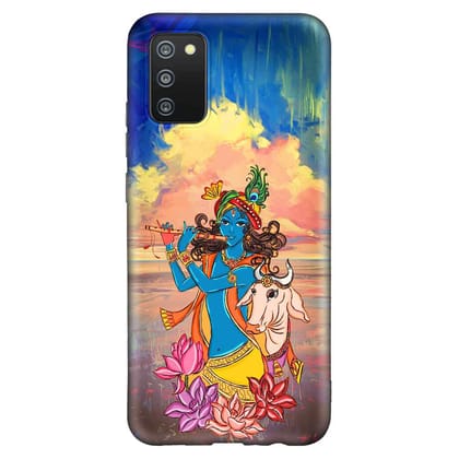 Lord Krishna Samsung F02S Premium Embossed Mobile cover