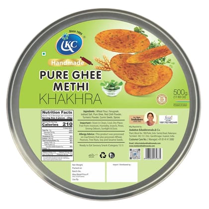 Handmade  Pure Ghee Methi Khakhra | 500g