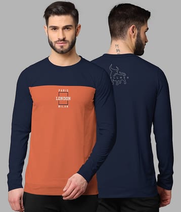 BULLMER Pack of 1 Cotton Blend Regular Fit Men's T-Shirt ( Navy )