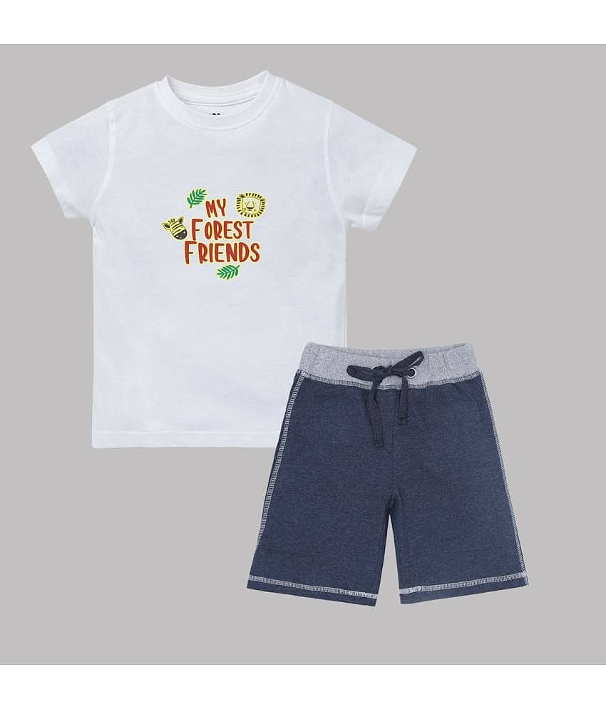 ETCHED DESIGN Pack of 1 Boys Cotton T-Shirt & Shorts Set ( Multicolor )