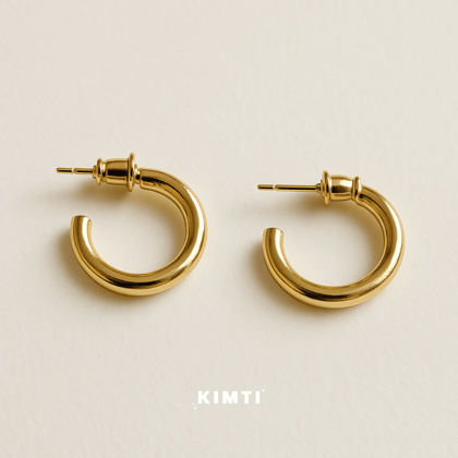 Gold-Plated Quirky Hoop Earrings