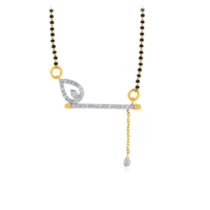 Senco Gold 18K Yellow Gold Melody of Krishna Diamond Mangalsutra (Gold Weight - 2.2 g / 0.46 carat / HI-SI)