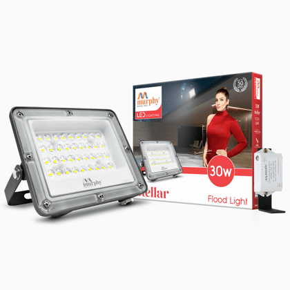 Murphy Steller 30W Led Waterproof with Auto On/Off Day Night Light Sensor Flood Light(Cool White, BIS Approved)-Pack of 1 / Cool White