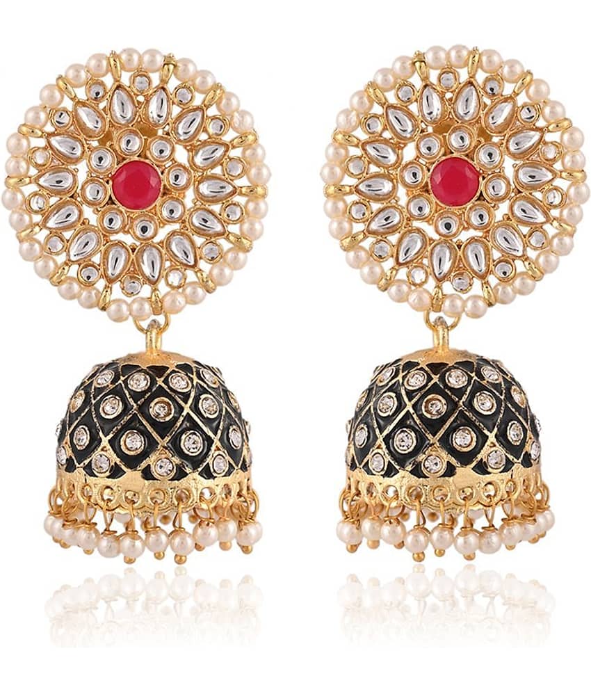 VIRAASI - Black Jhumki Earrings ( Pack of 1 )