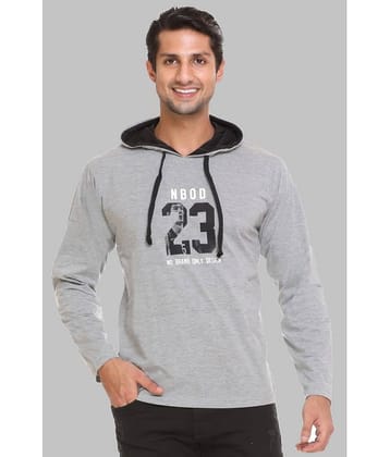 HVBK - Grey Cotton Blend Regular Fit Men's T-Shirt ( Pack of 1 )