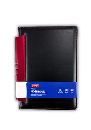Prism Notebook – B5 Leatherite Material Round Corner with Pen Holder , 200 Pages-B5 / Red