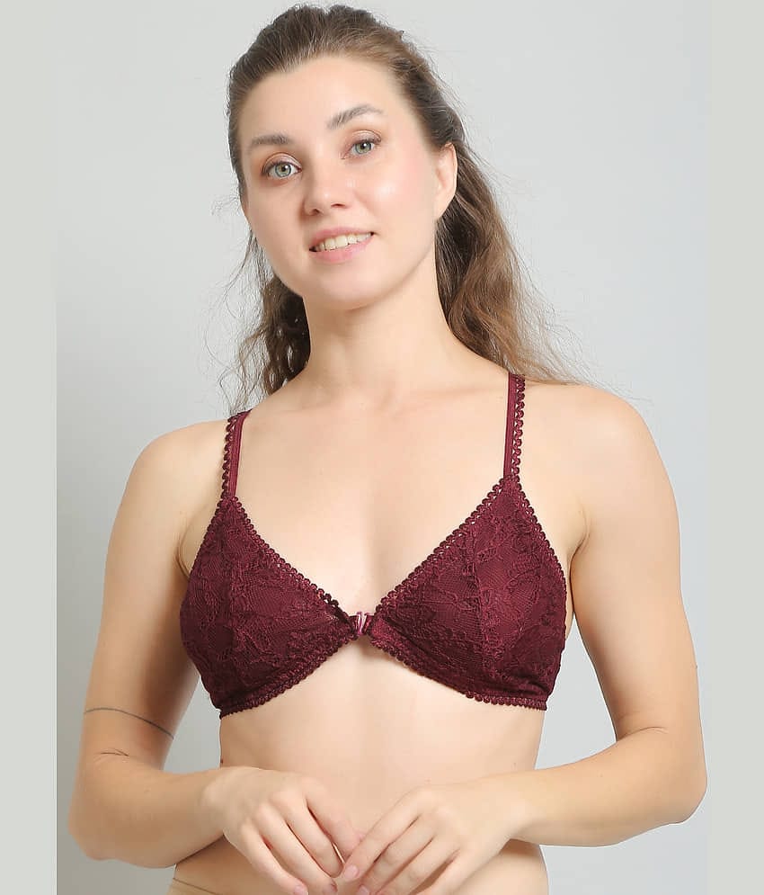 N-Gal Lycra Non Padded Women's Bralette Bra ( Black )