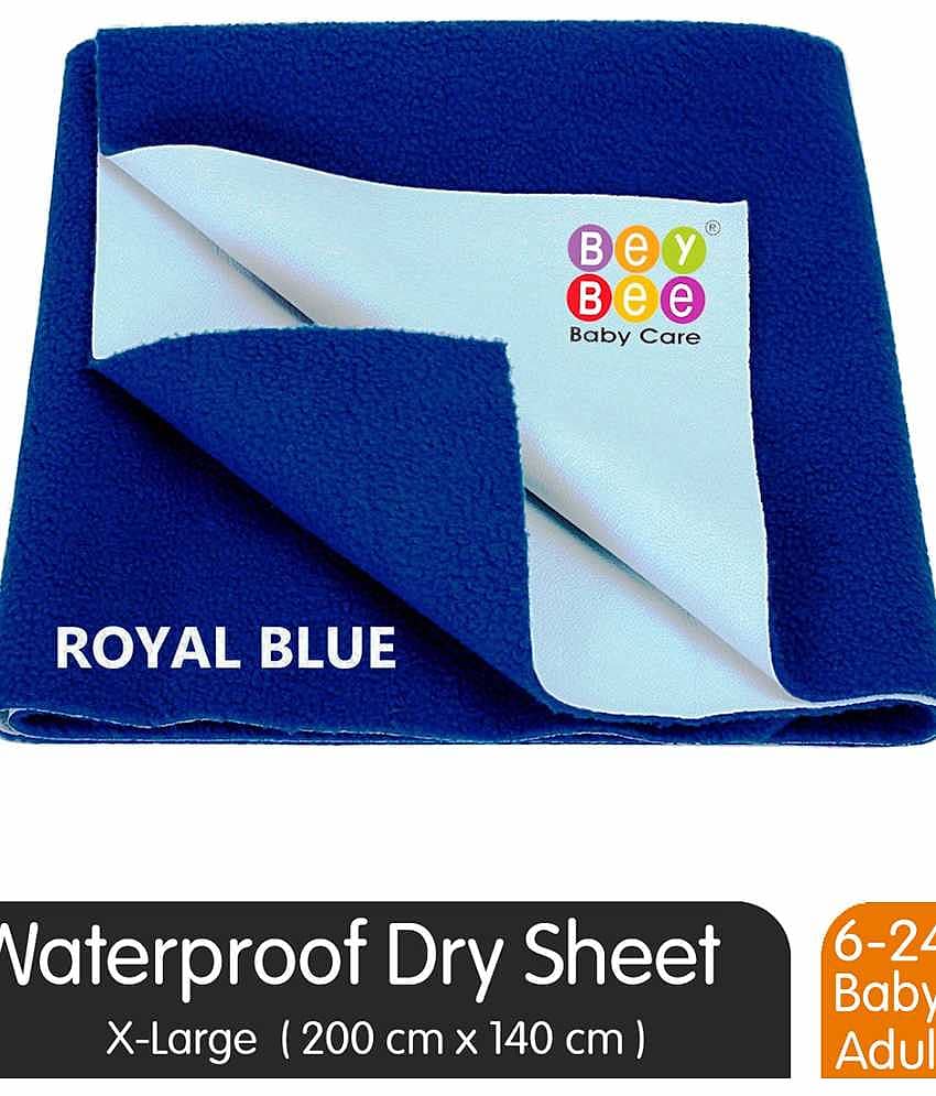 BeyBee Waterproof Bed Protector Sheet (X-Large (200cm X 140cm), Royal Blue)