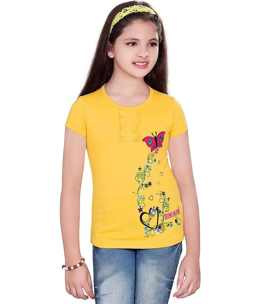 Sini Mini Girls 100% Cotton Tops ( Blue )