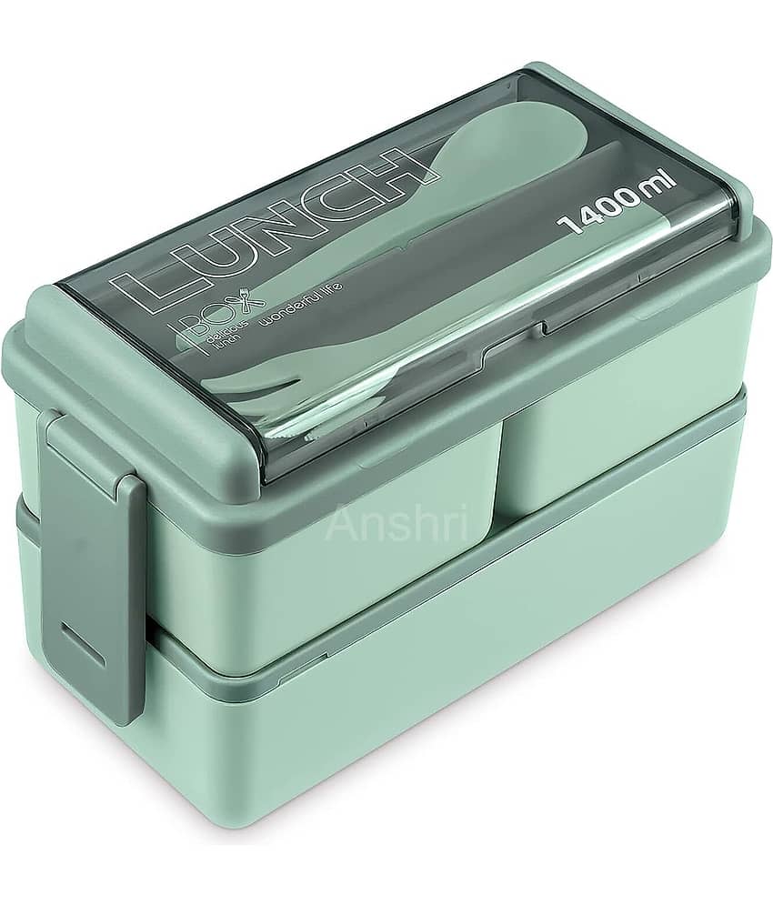 DarkShri - Green Plastic Lunch Box ( Pack of 1 )