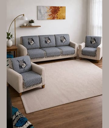 ONAVH 5 Seater Velvet Sofa Cover ( Pack of 1 )