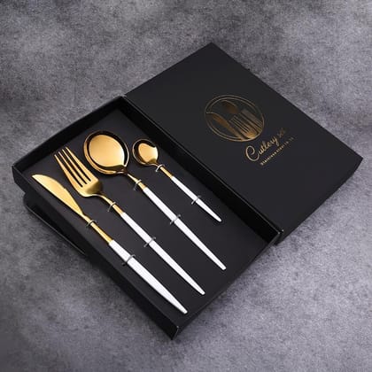 Cutlery Set - 4 Pcs-White