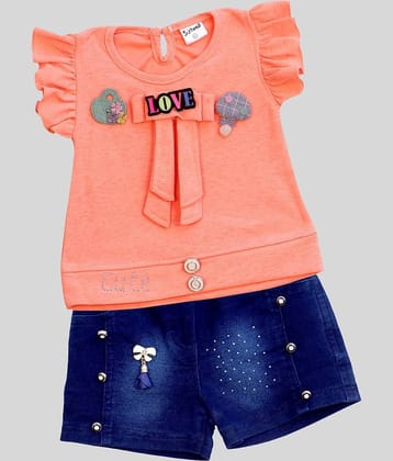 Me N My CLOSET Pack of 1 Baby Girls 100% Cotton Tops & Bottoms Sets ( Orange )