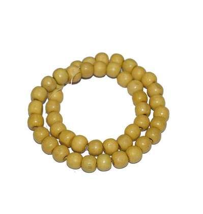 Painted Wooden Beads for Jewelry Making , BWWB-93-Per Packet of Approx 160 Pcs / 8X10 MM / Yellow